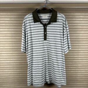 Linksoul Green and Gray Polo Shirt with Stripes